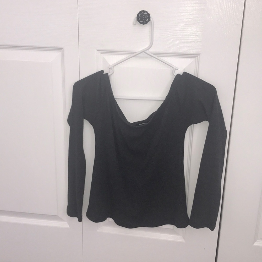 Ribbed Off the Shoulder Long Sleeve